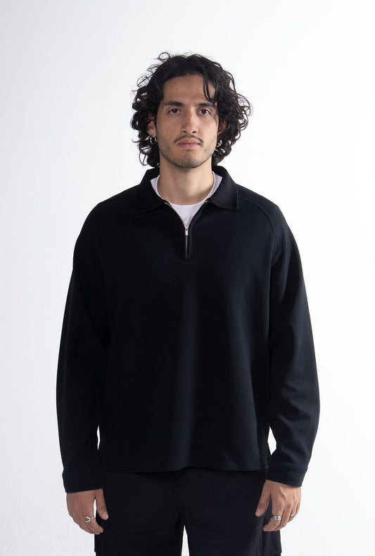 Quarter Zipper Black