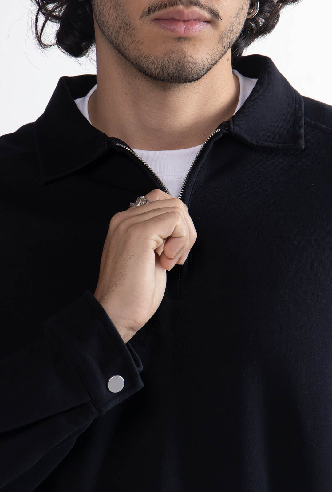 Quarter Zipper Black