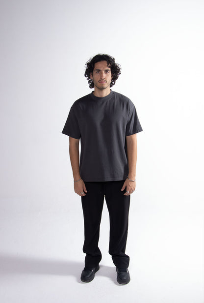 Playera Semi Oversize Dark Grey Gramaje 305