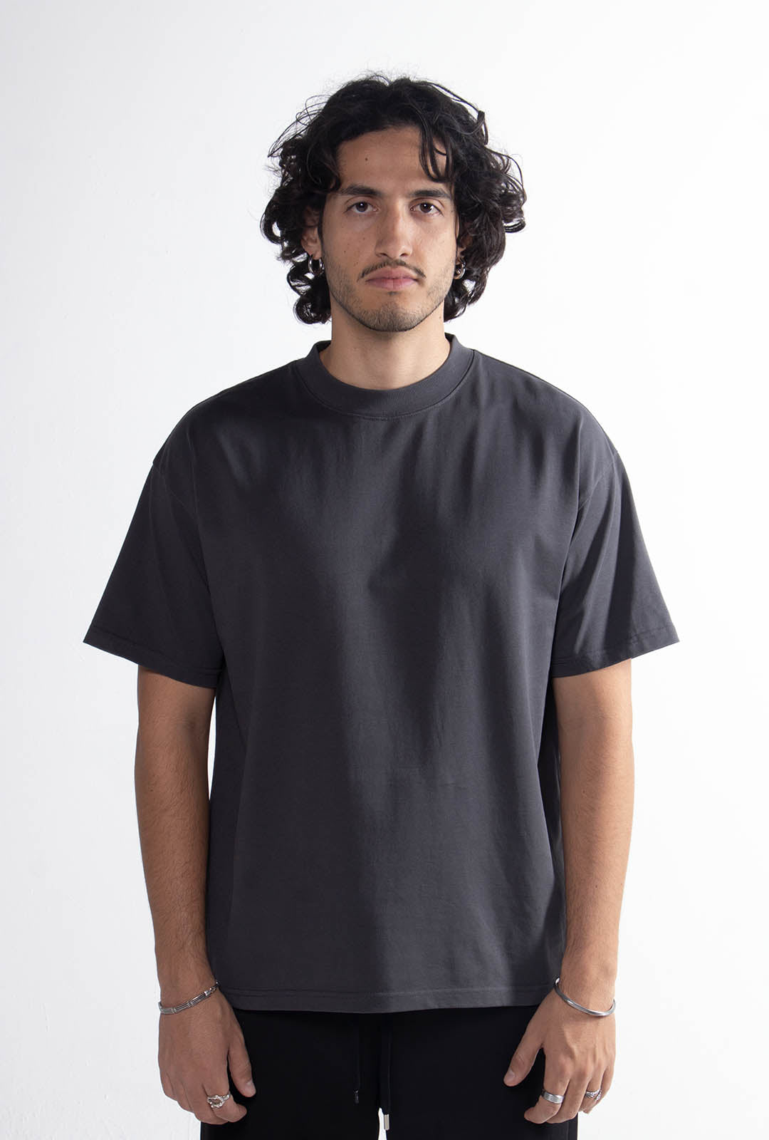 Playera Semi Oversize Dark Grey Gramaje 305