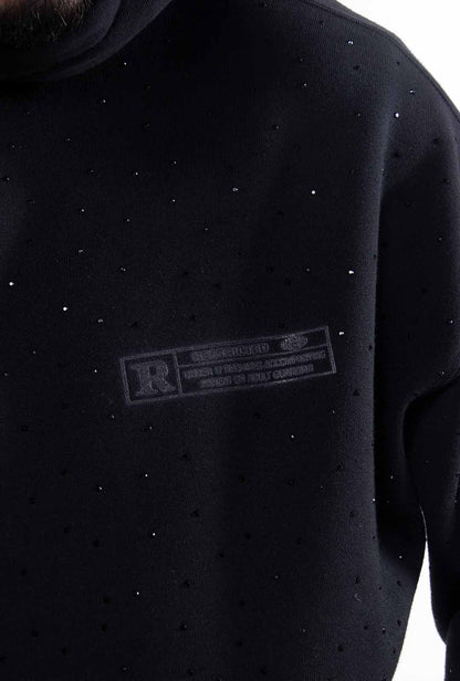 Hoodie "Crystal Chrome" 420 Gsm Negra