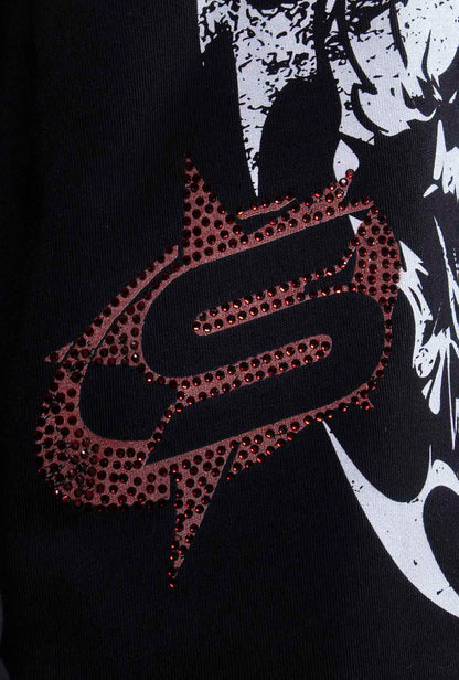 Playera "Hell Born" Manga Larga 275 Gsm Negra