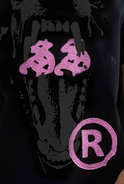 Playera "Ethernal Hunger" Pink Edition 305 Gsm Negra