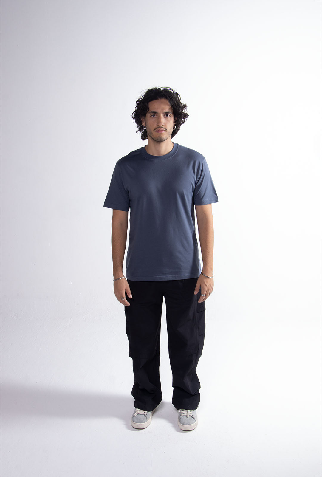 Playera Mid Blue Slim Fit 200 GSM