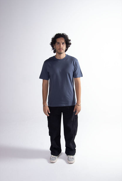 Playera Mid Blue Slim Fit 200 GSM