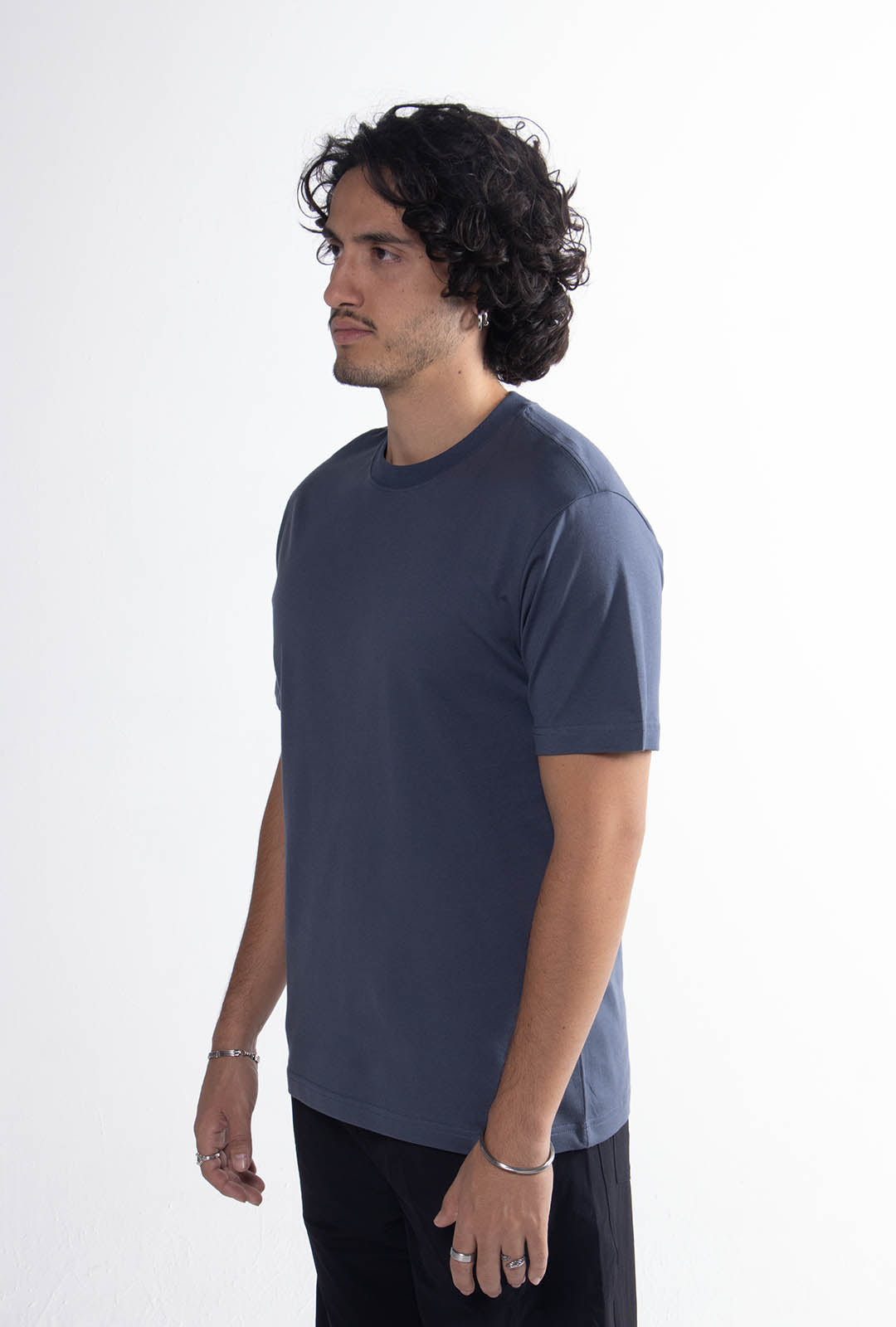 Playera Mid Blue Slim Fit 200 GSM