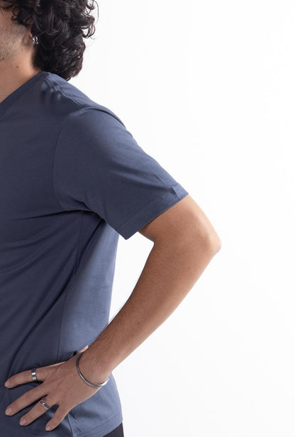 Playera Mid Blue Slim Fit 200 GSM