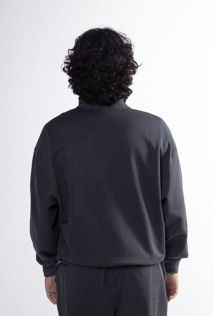 Quarter Zipper Grey Tracksuit