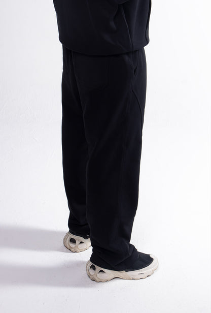 Quarter Zipper Black Tracksuit