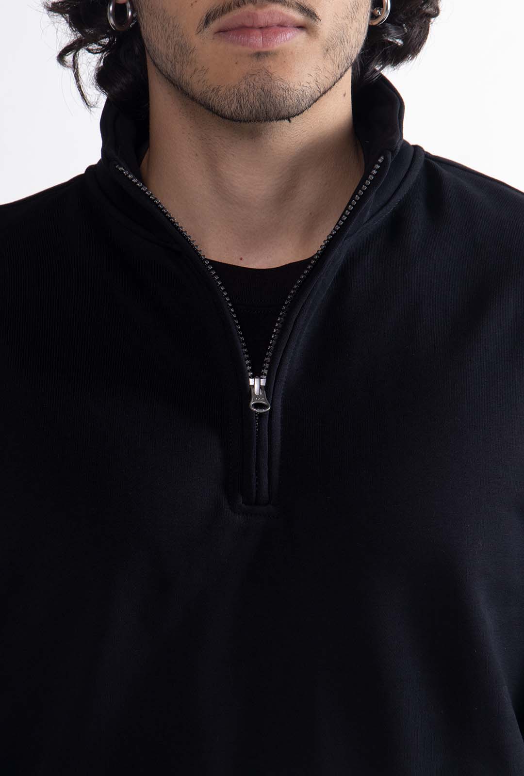 Quarter Zipper Black Tracksuit
