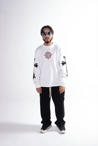 Playera "Hope Chrome" Manga Larga 275 Gsm Blanca