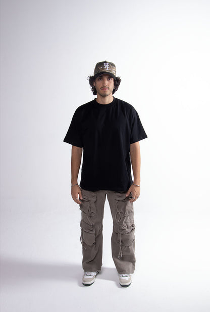 Black Semi Oversize T-shirt Weight 280