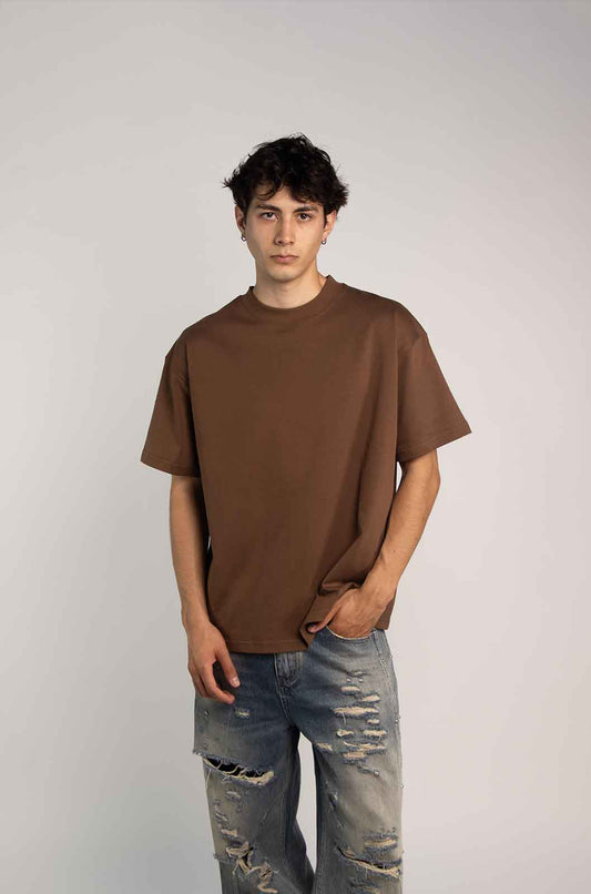Playera Semi Oversize Coffee Gramaje 305